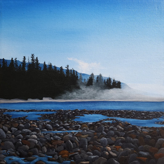 Christina Gouldsborough's Mist's Embrace original landscape painting of Vancouver Island scene