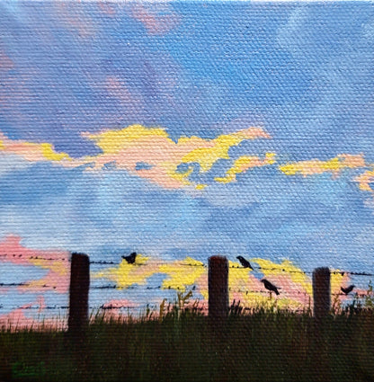 Sunrise | Original Artwork | Landscape Painting | 4"x4" | Oil On Canvas